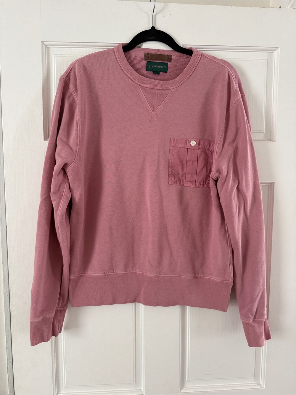 J. Crew Dusty Rose Crewneck Sweatshirt with Pocket